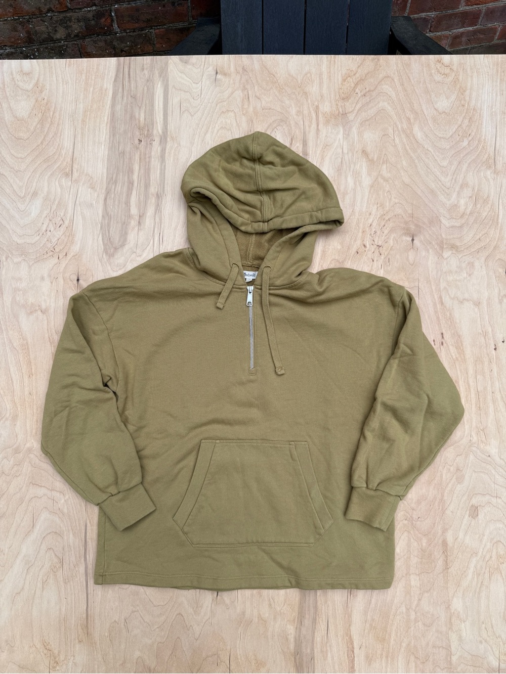 Madewell Women’s (Re)sourced Cotton Relaxed Hoodie Sweatshirt. Sz S. Light Green